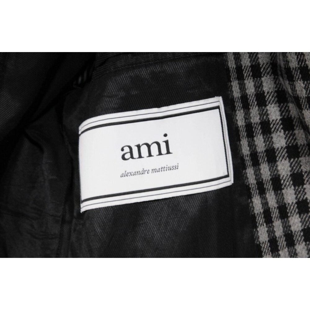 Ami Mens Gingham Button Snap Jacket Small Grey Bl… - image 6